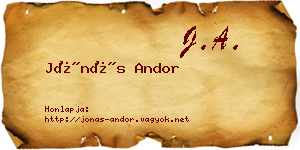 Jónás Andor névjegykártya